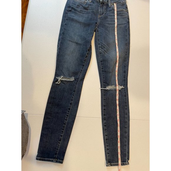 Paige Womens Jeans Verdugo Ankle Stretch Low Rise Distressed Blue Size 26 - Picture 6 of 10